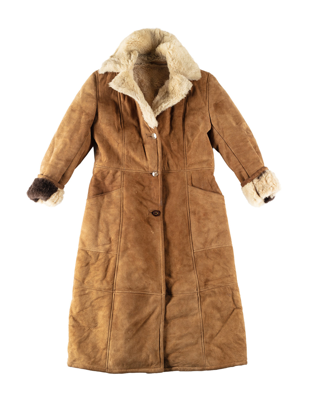 Vintage 70's Women Sheepskin Coat in BeigeMN159