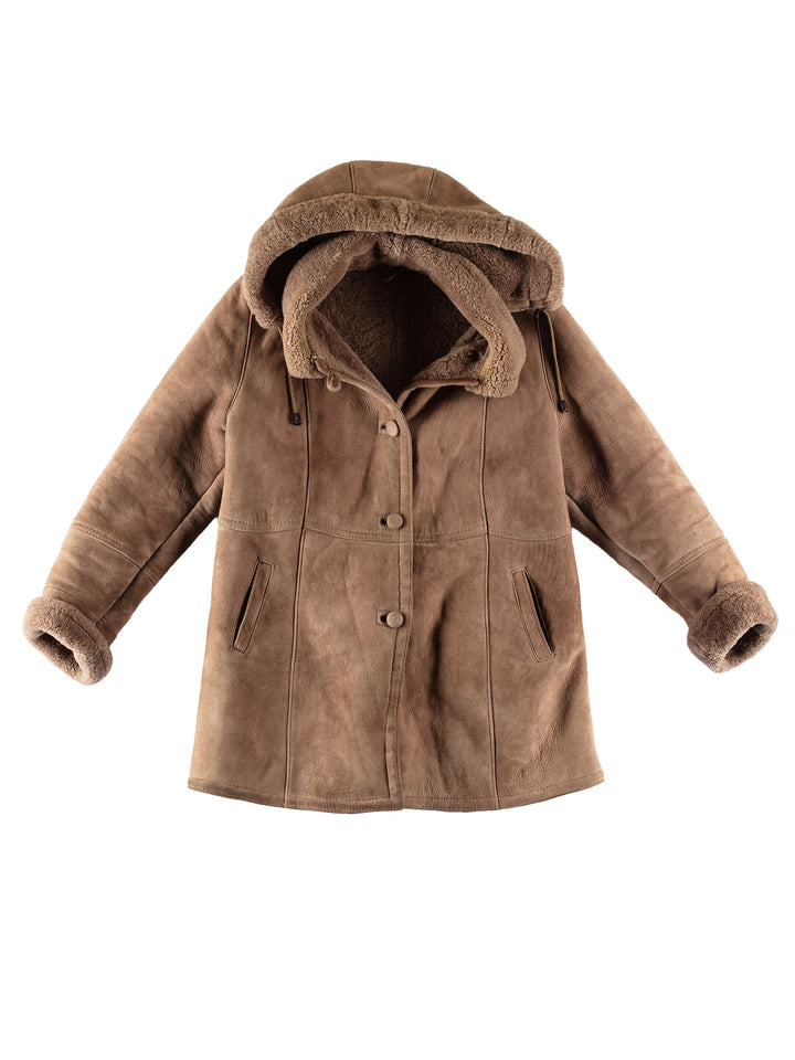 Vintage 70's Women Sheepskin Coat in BeigeMN680