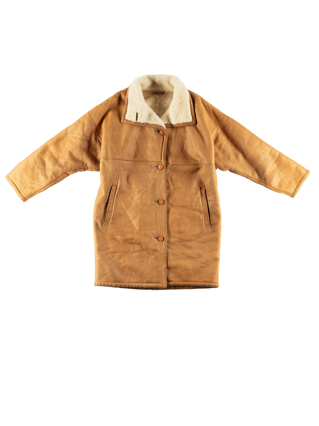 Vintage 80's Women Sheepskin Coat in BrownVN493