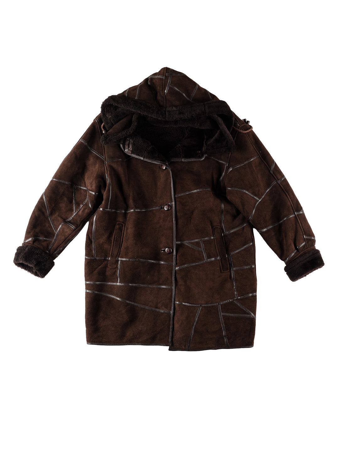 Vintage 80's Women Sheepskin Coat in BrownMN514