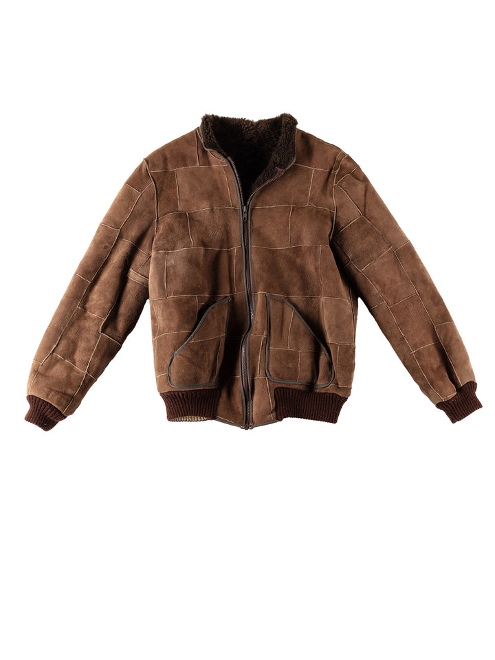 Vintage 80's Women Sheepskin Jacket in BrownMN531