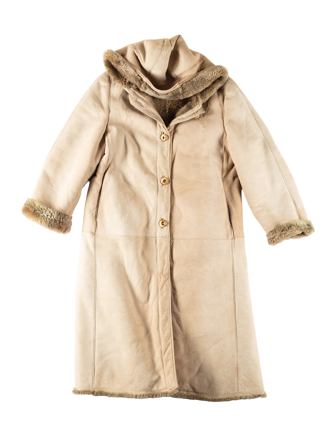 Vintage 80's Women Sheepskin Coat in BeigeMN180
