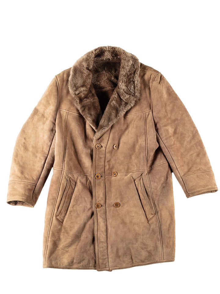 Vintage 80's Men Sheepskin Coat in BeigeVN113