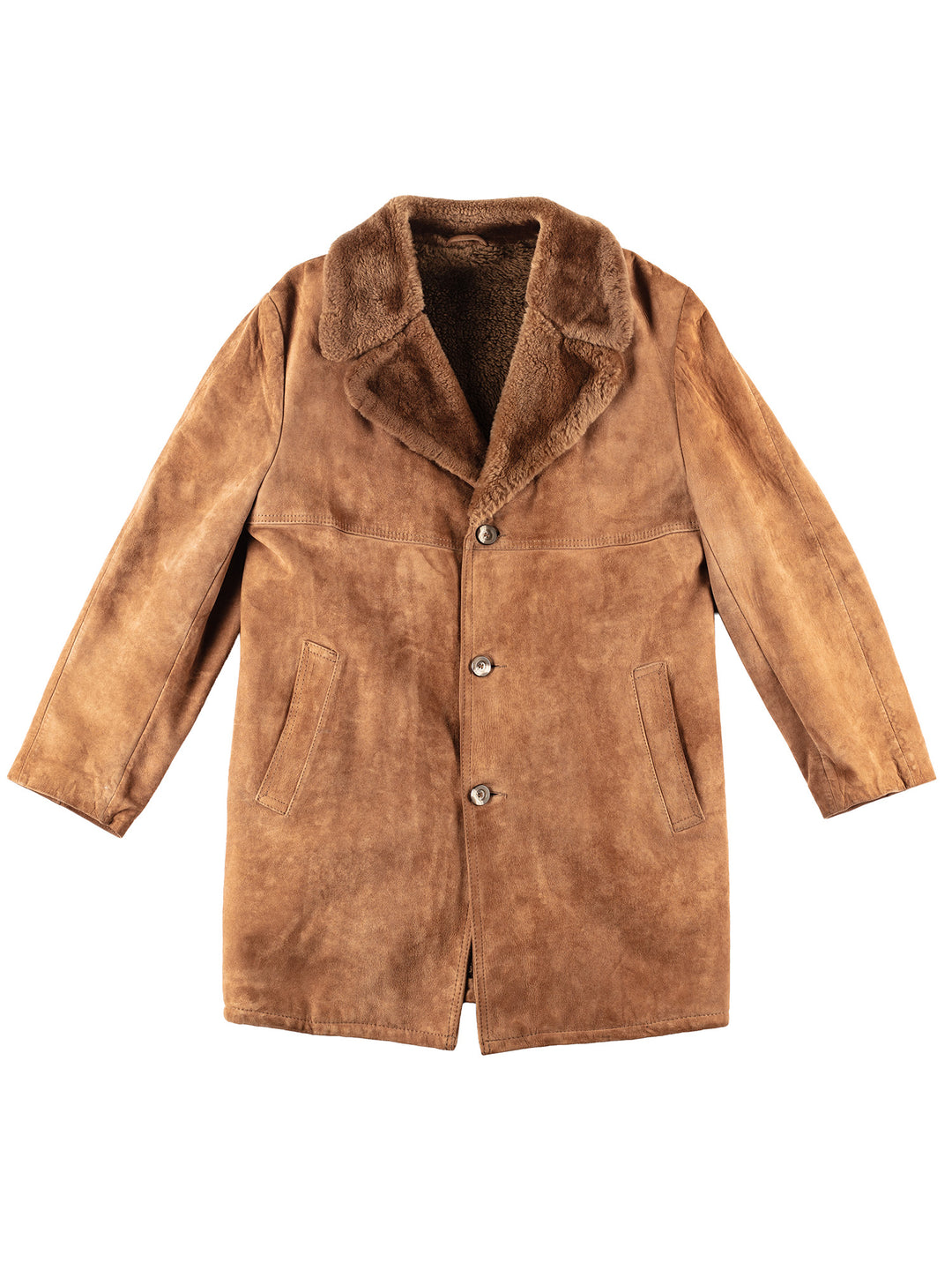 Vintage 70's Men Sheepskin Coat in Brown
