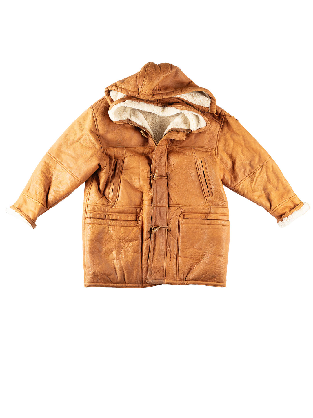 Vintage 80's Men Sheepskin Coat in BrownVN331