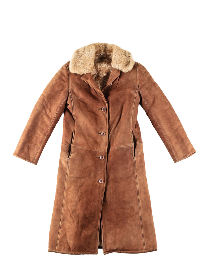 Vintage 70's Women Sheepskin Coat in BrownMN196