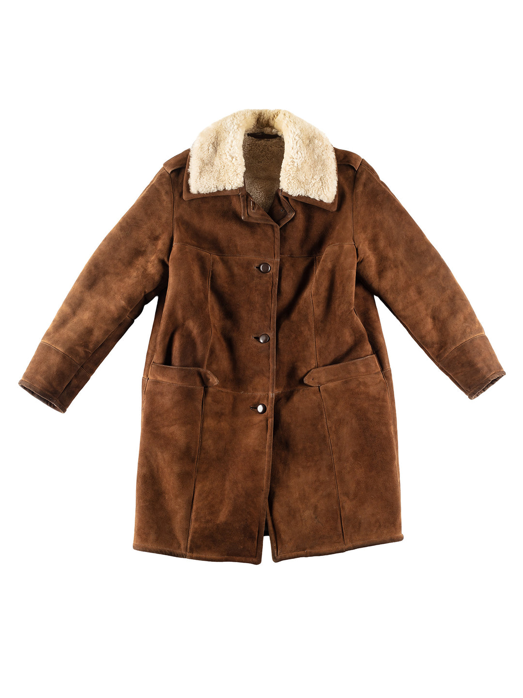 Vintage 80's Women Sheepskin Coat in BrownMN254