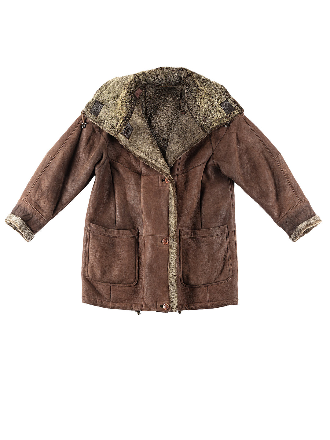 Vintage 80's Women Sheepskin Coat in BrownMN220