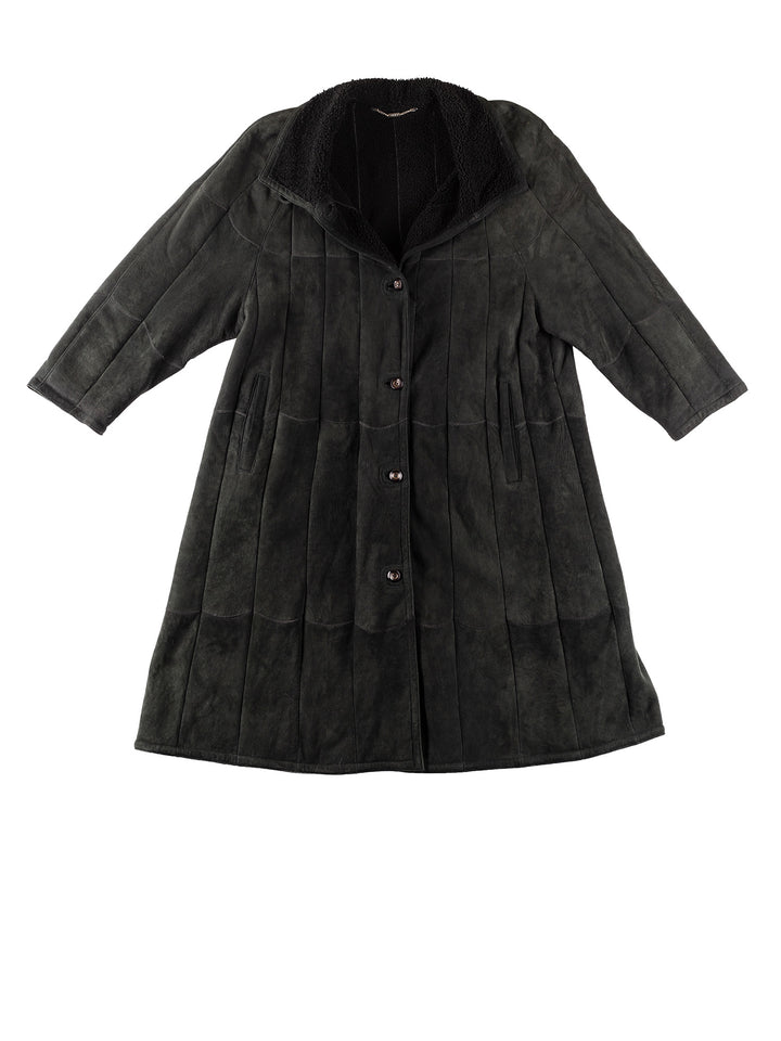 Vintage 90's Women Sheepskin Coat in GreenMN209
