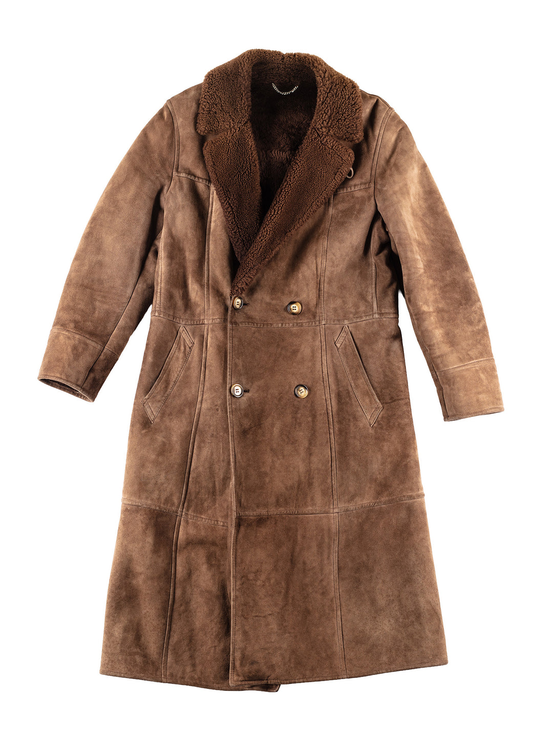 Vintage 70's Men Sheepskin Coat in BrownVN099