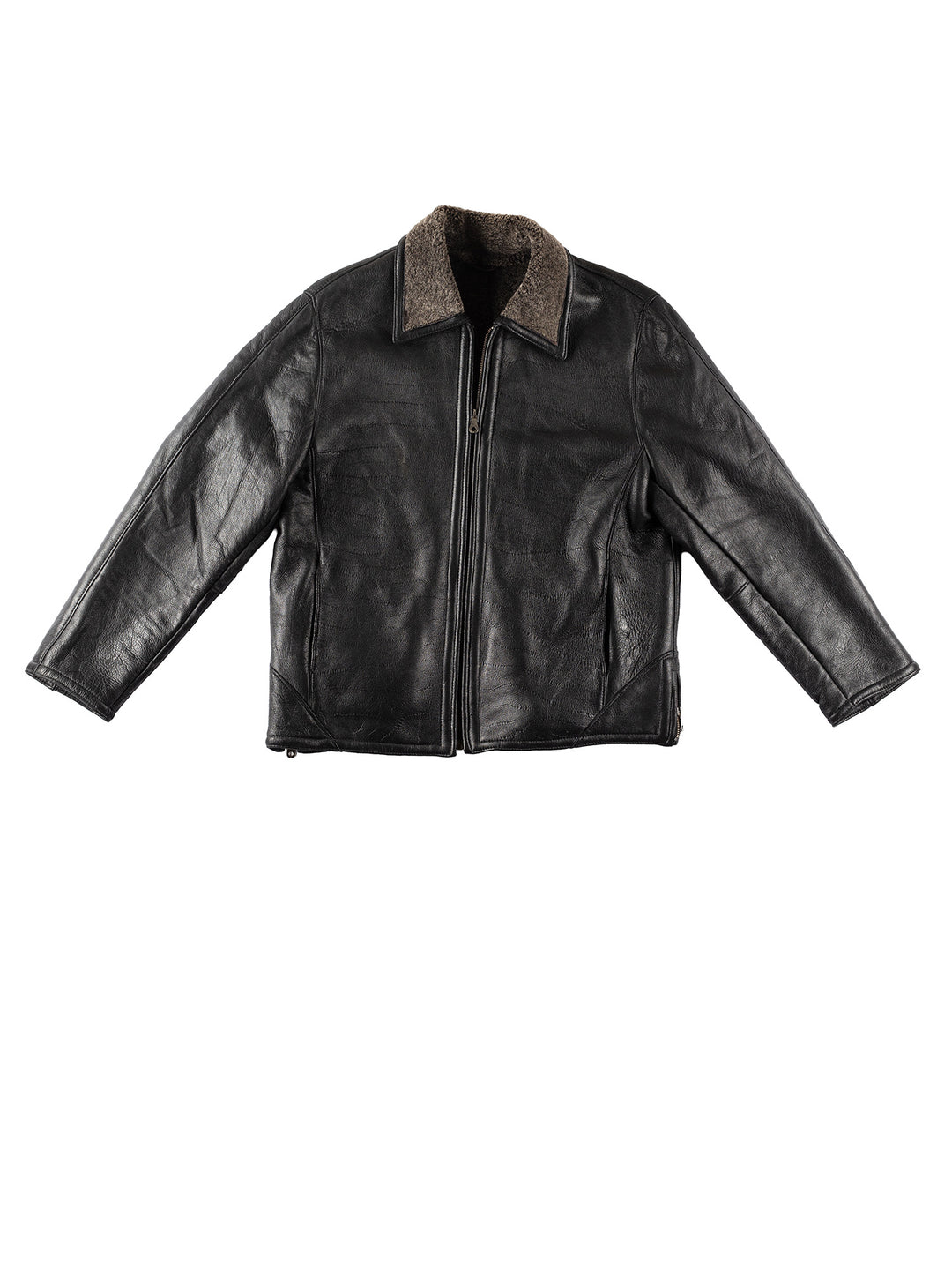 Vintage 80's Men Sheepskin Jacket in BlackVN179