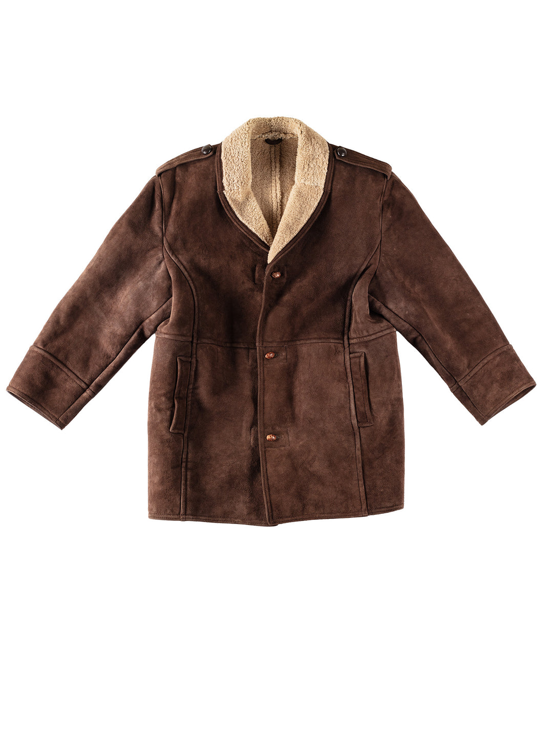 Vintage 80's Men Sheepskin Coat in BrownVN335