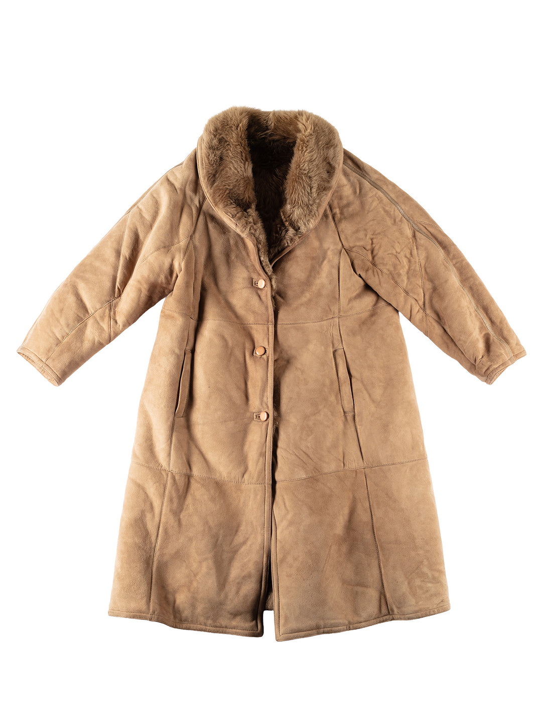 Vintage 80's Women Sheepskin Coat in BrownMN172