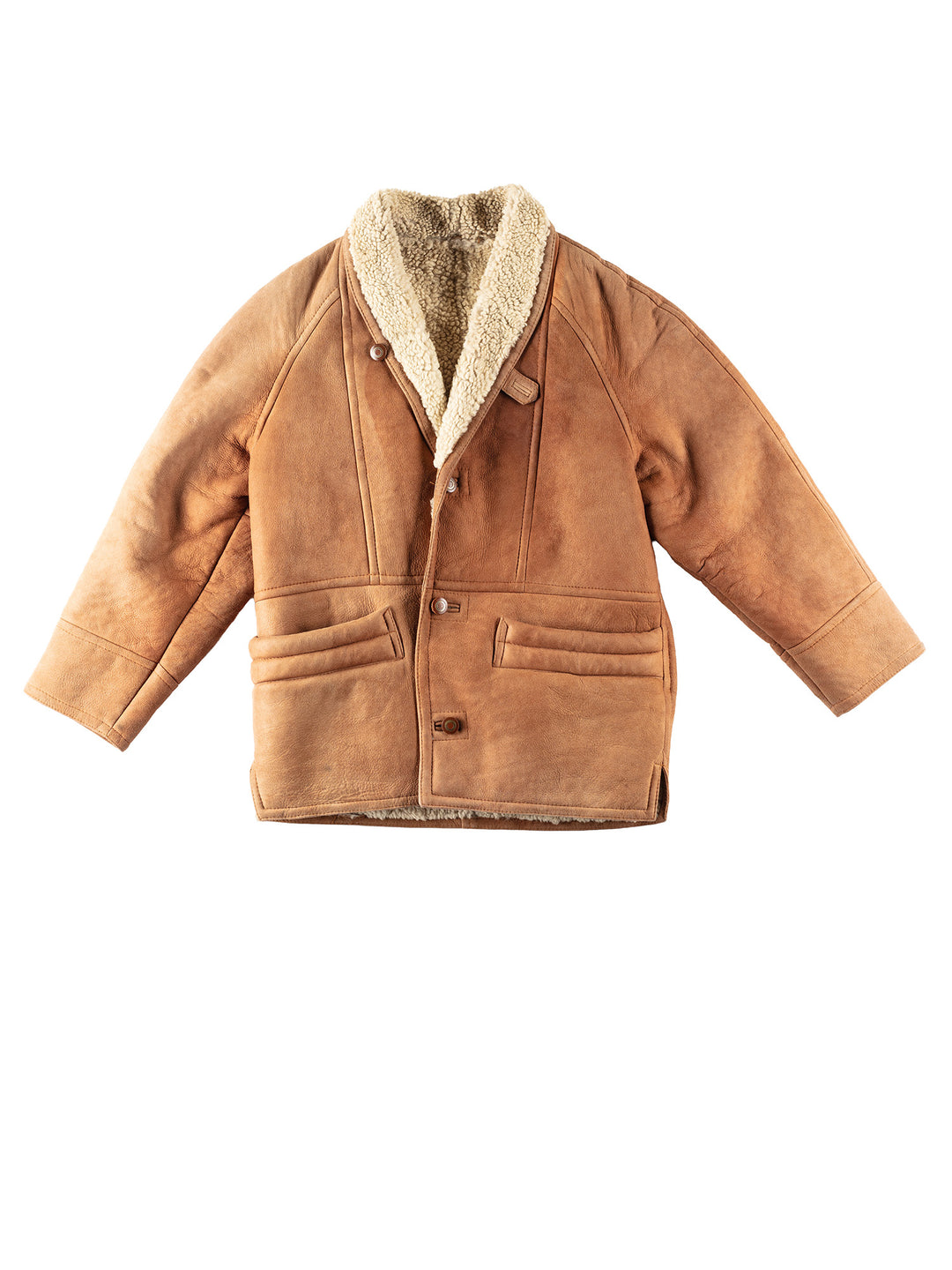 Vintage 80's Men Sheepskin Coat in BrownVN159