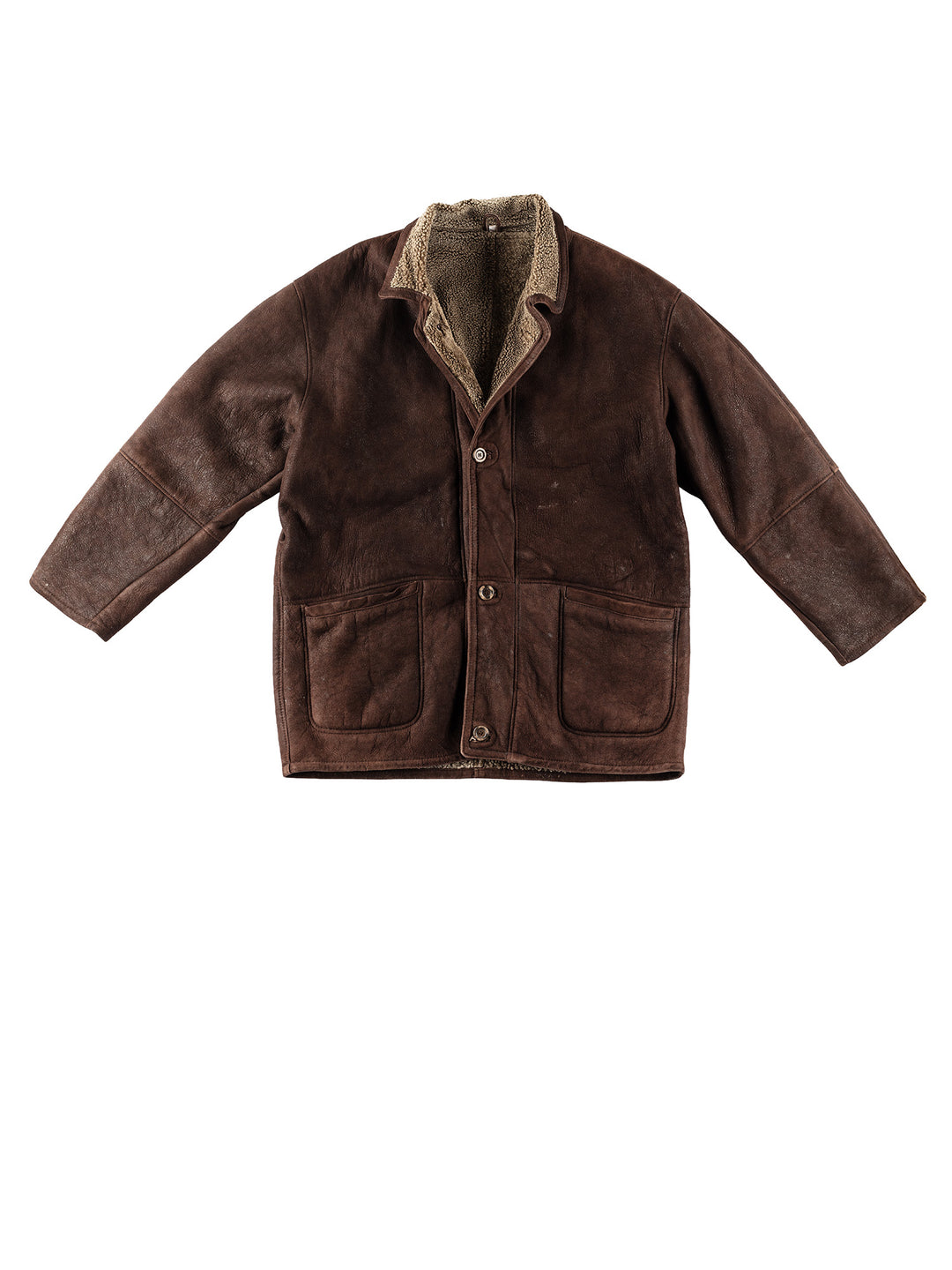 Vintage 80's Men Sheepskin Coat in BrownVN189