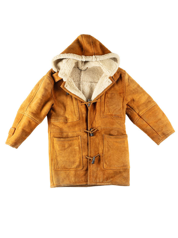 Vintage 80's Men Sheepskin Coat in OrangeVN149