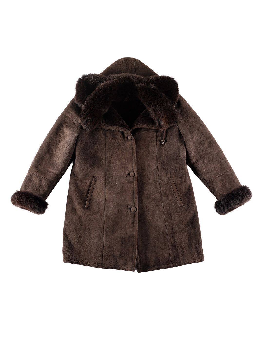 Vintage 80's Women Sheepskin Coat in BrownMN236