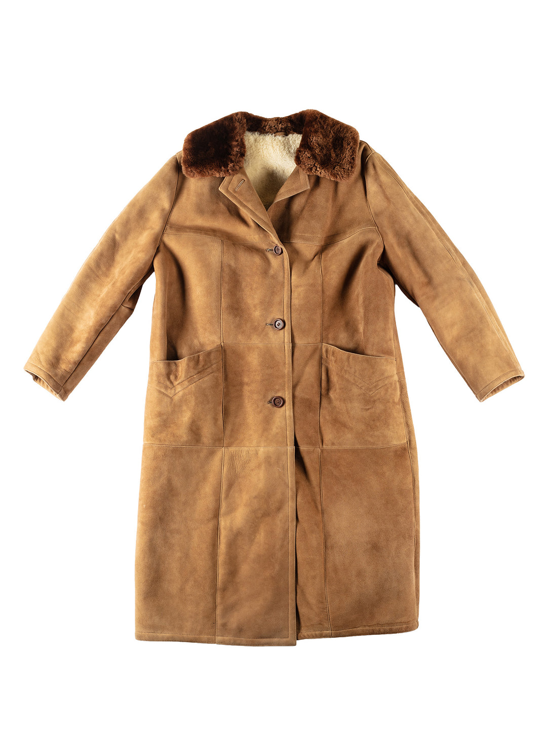 Vintage 80's Women Sheepskin Coat in BrownMN174