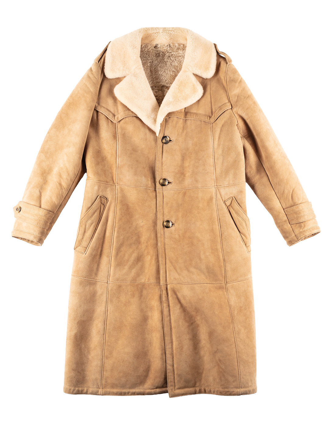 Vintage 80's Men Sheepskin Coat in BeigeVN098