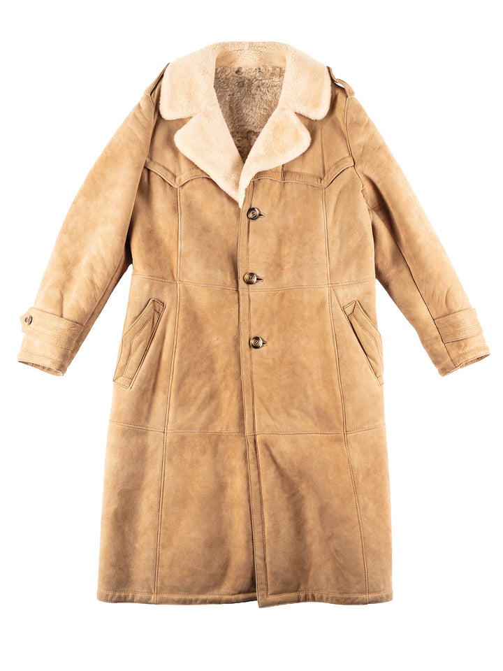 Vintage 80's Men Sheepskin Coat in BeigeVN098
