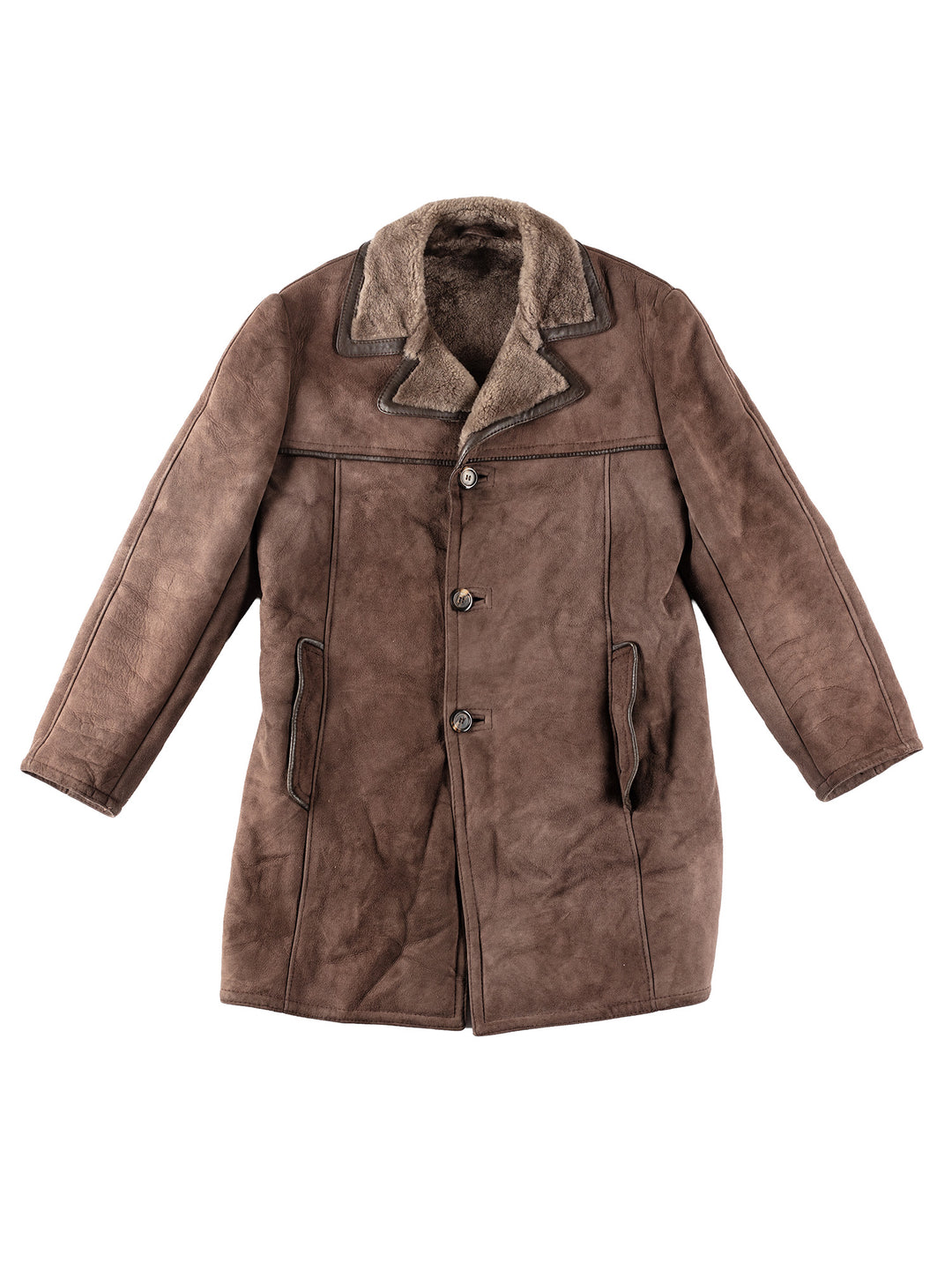 Vintage 70's Men Sheepskin Coat in BrownVN122