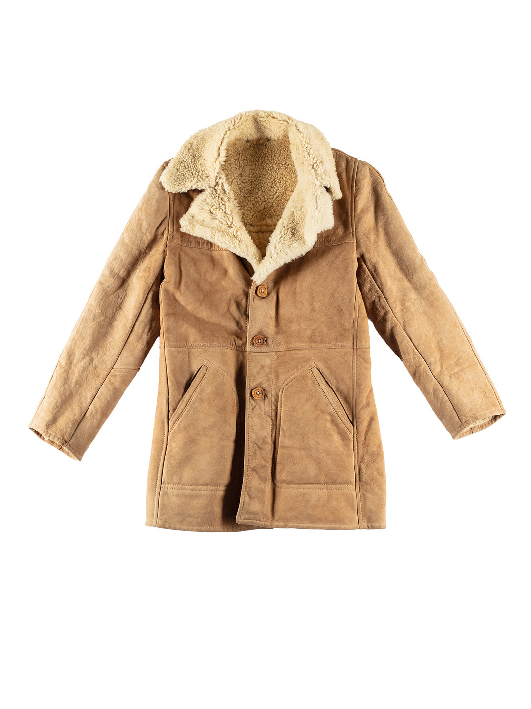 Vintage 70's Men Sheepskin Coat in BeigeVN625