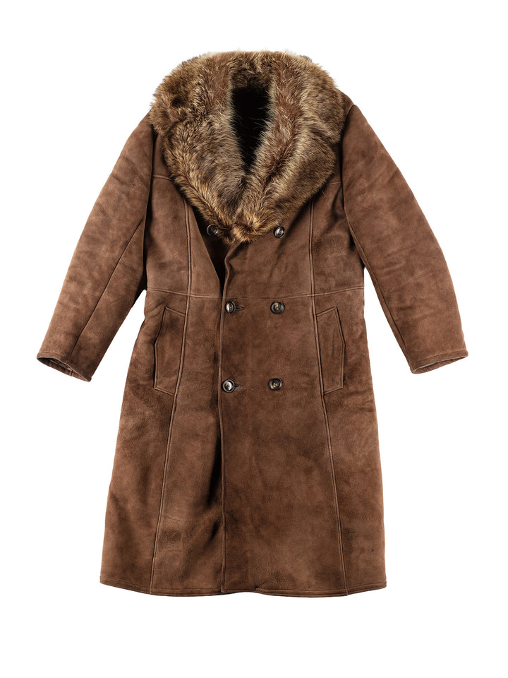 Vintage 70's Men Sheepskin Coat in BrownVN637
