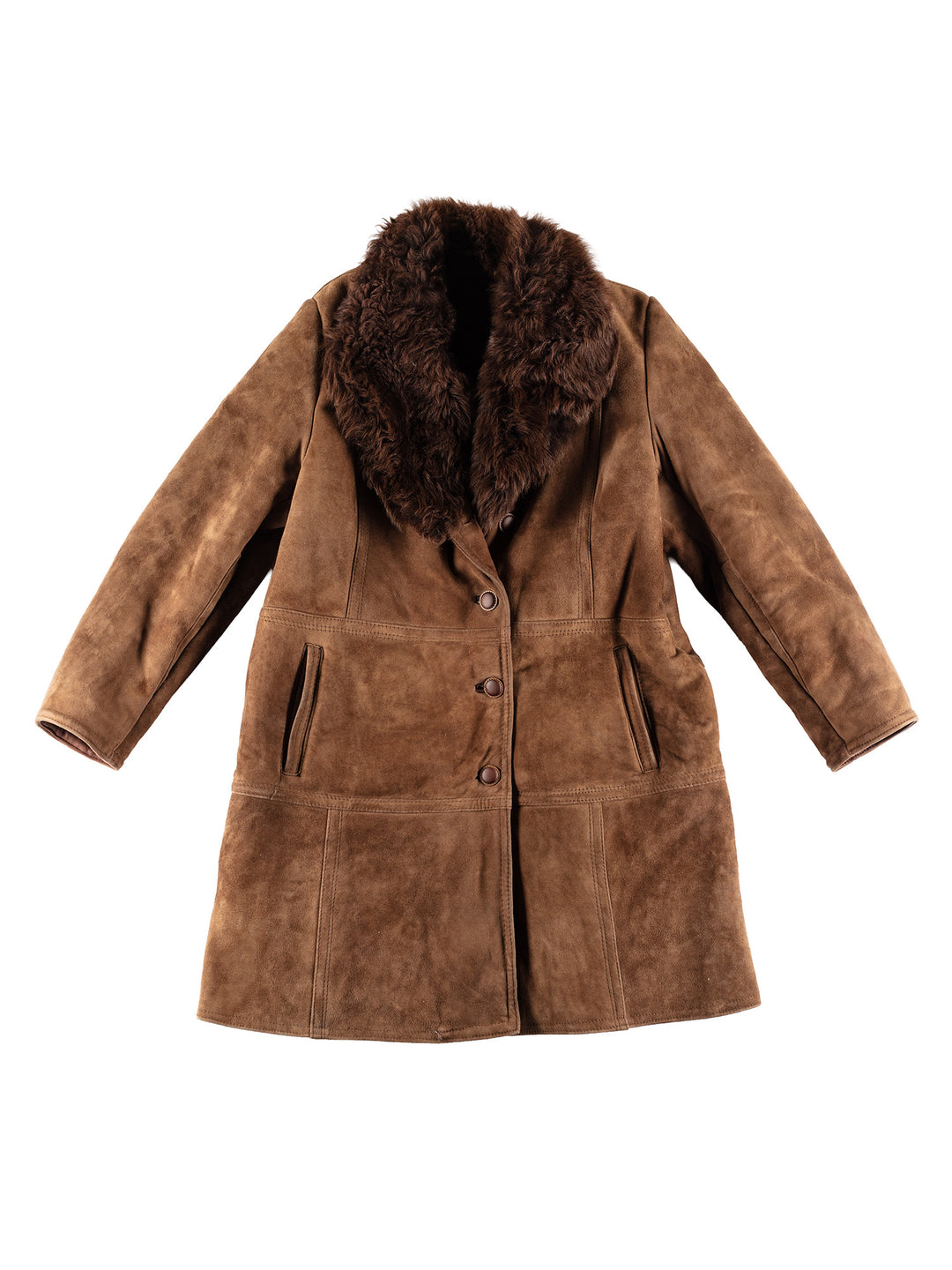 Vintage 80's Women Sheepskin Coat in BrownMN418