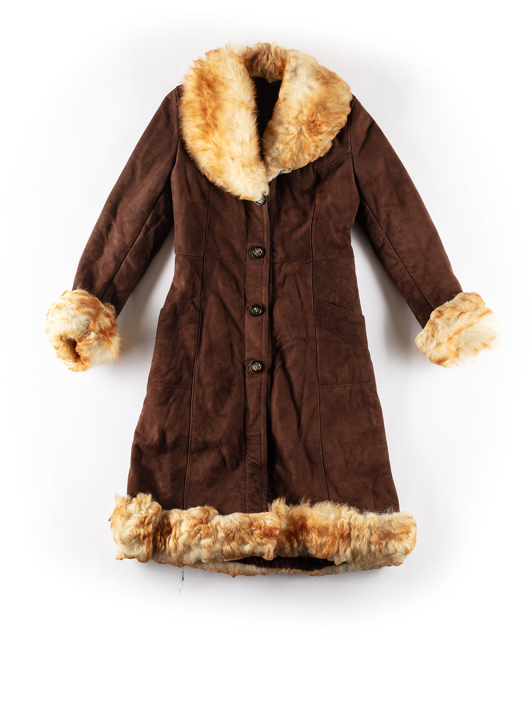Vintage 70's Women Sheepskin Coat in BrownMN262