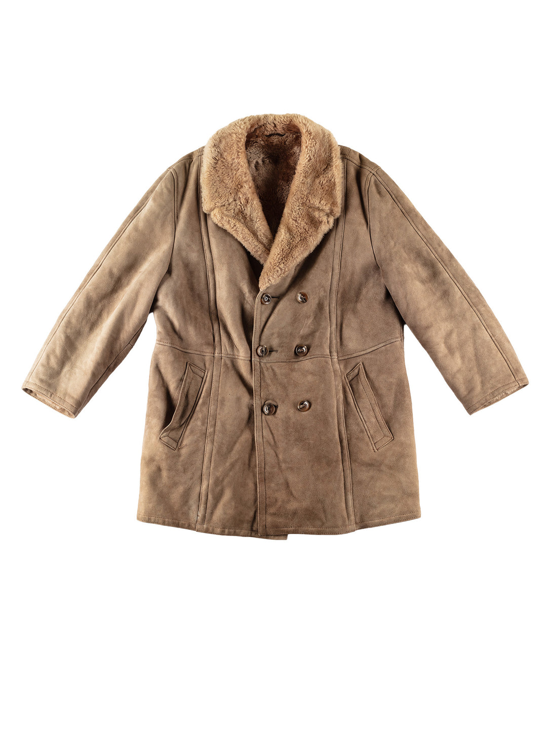 Vintage 70's Men Sheepskin Coat in BeigeVN614