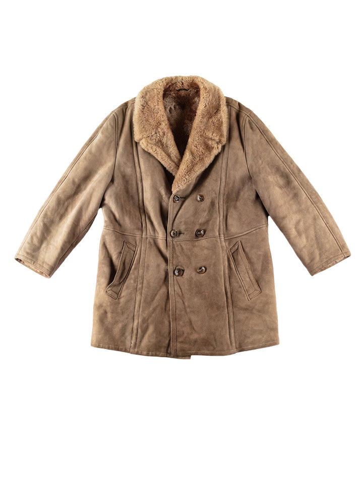 Vintage 70's Men Sheepskin Coat in BeigeVN614