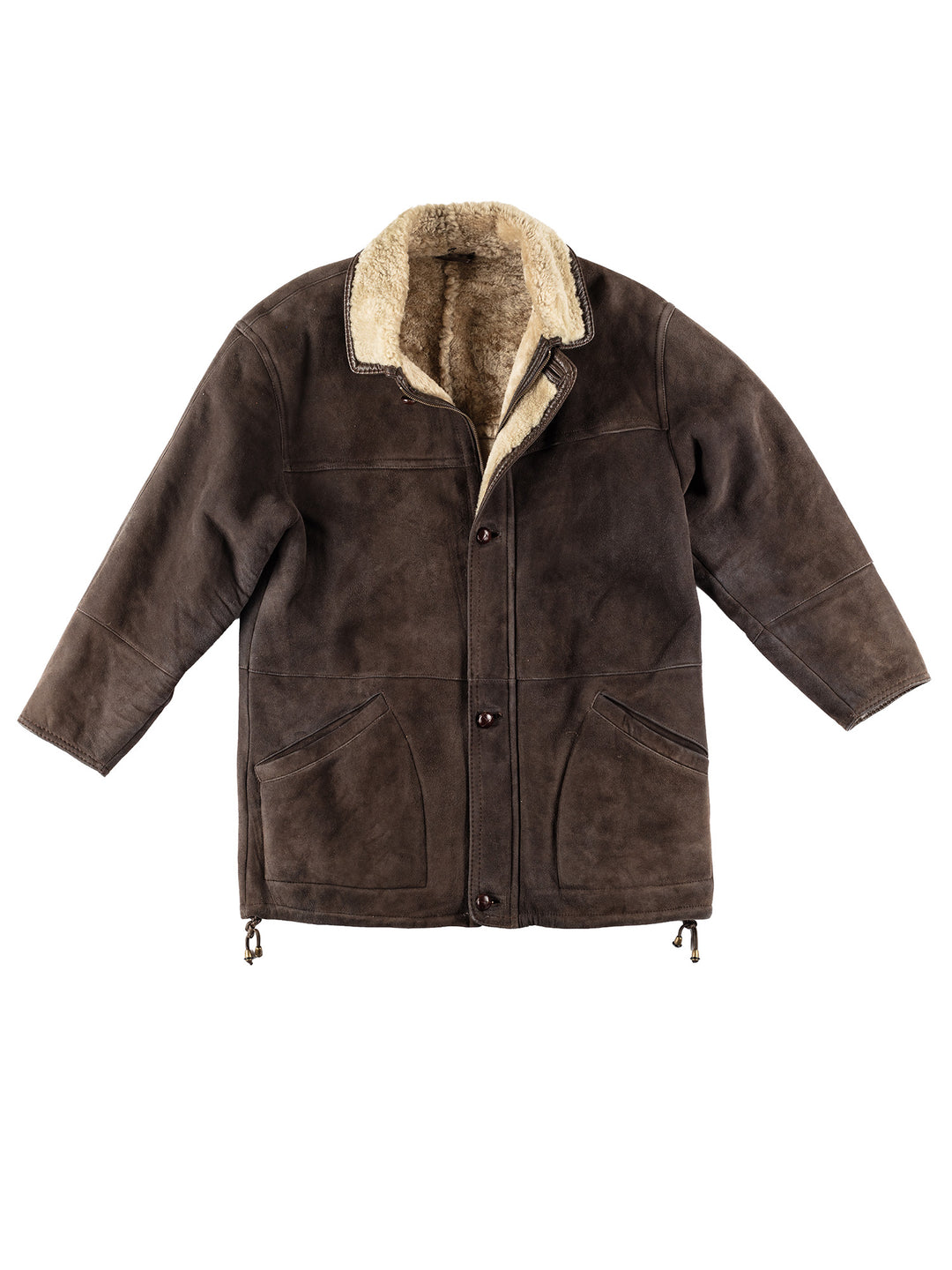 Vintage 80's Men Sheepskin Coat in BrownVN208