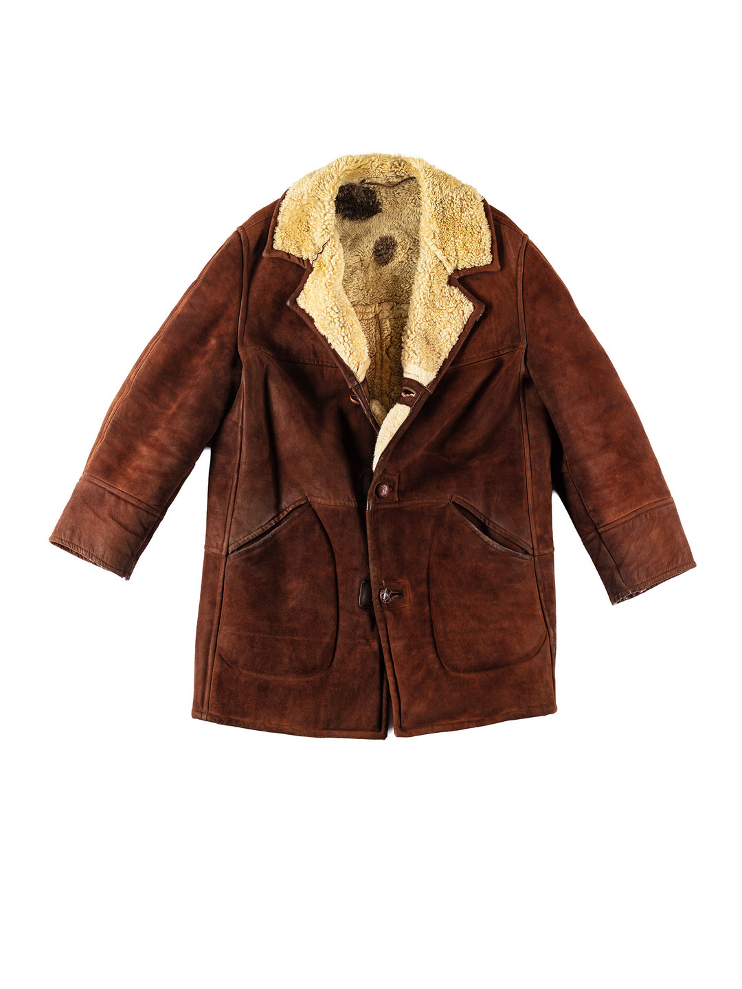 Vintage 70's Men Sheepskin Coat in BrownVN217