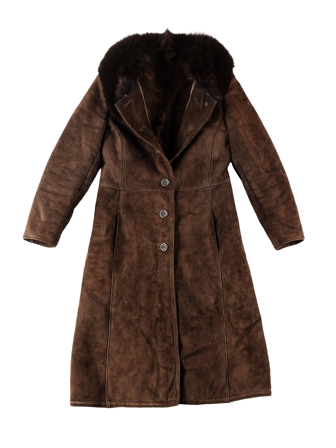 Vintage 70's Women Sheepskin Coat in BrownMN165