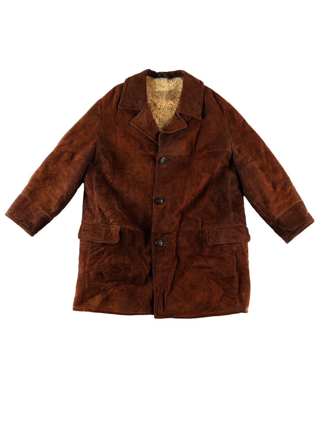 Vintage 80's Men Sheepskin Coat in BrownVN496