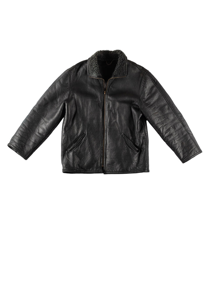 Vintage 90's Men Sheepskin Coat in BlackVN400