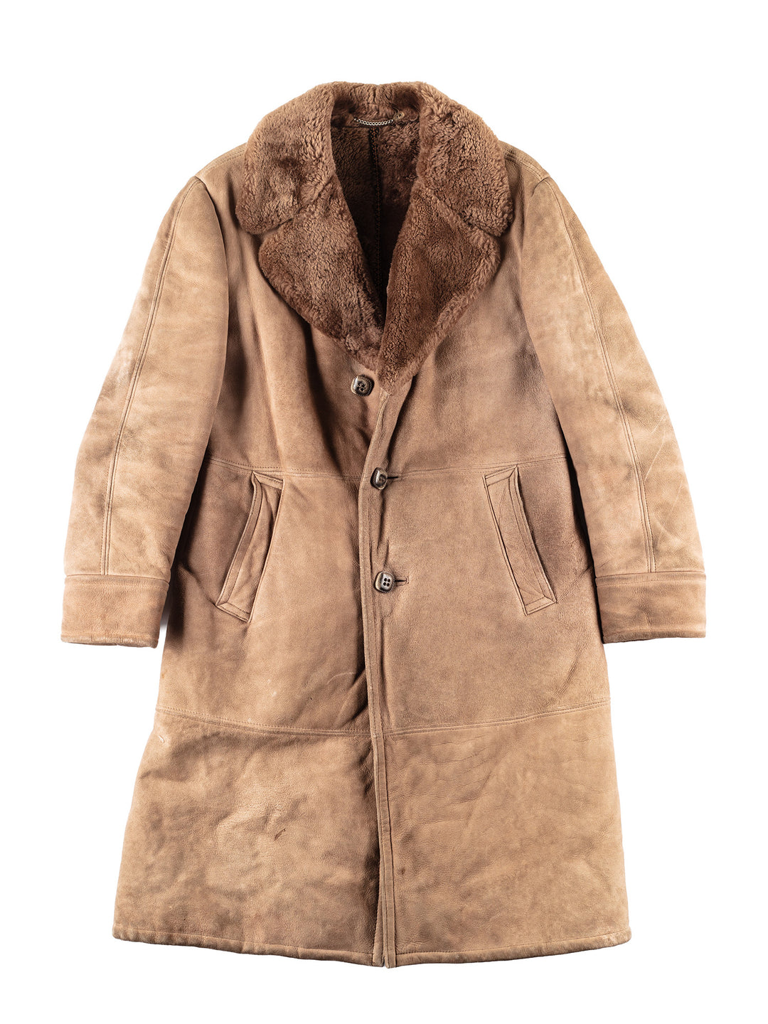 Vintage 70's Men Sheepskin Coat in BeigeVN094