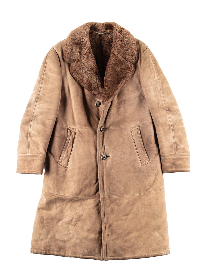 Vintage 70's Men Sheepskin Coat in BeigeVN094