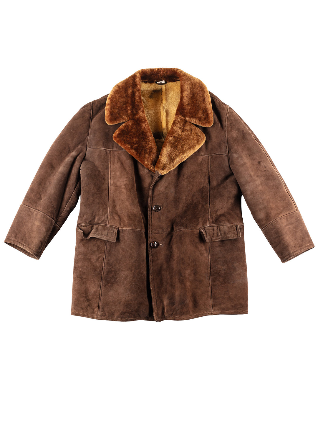 Vintage 70's Men Sheepskin Coat in Brown