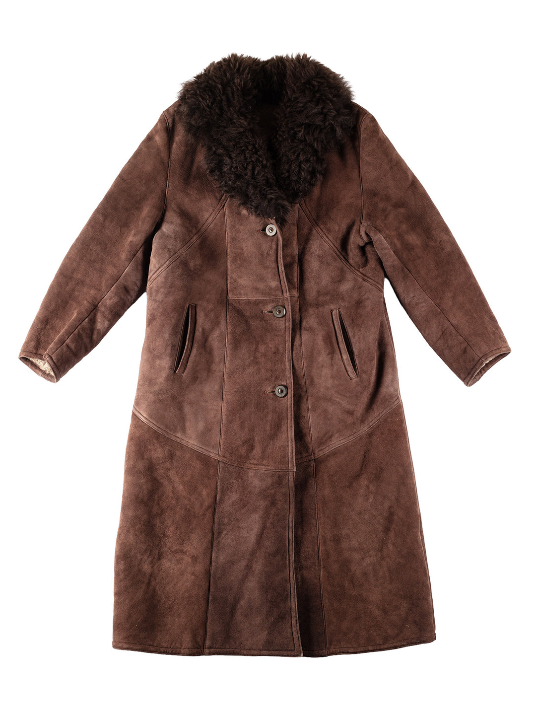 Vintage 80's Women Sheepskin Coat in BrownMN162