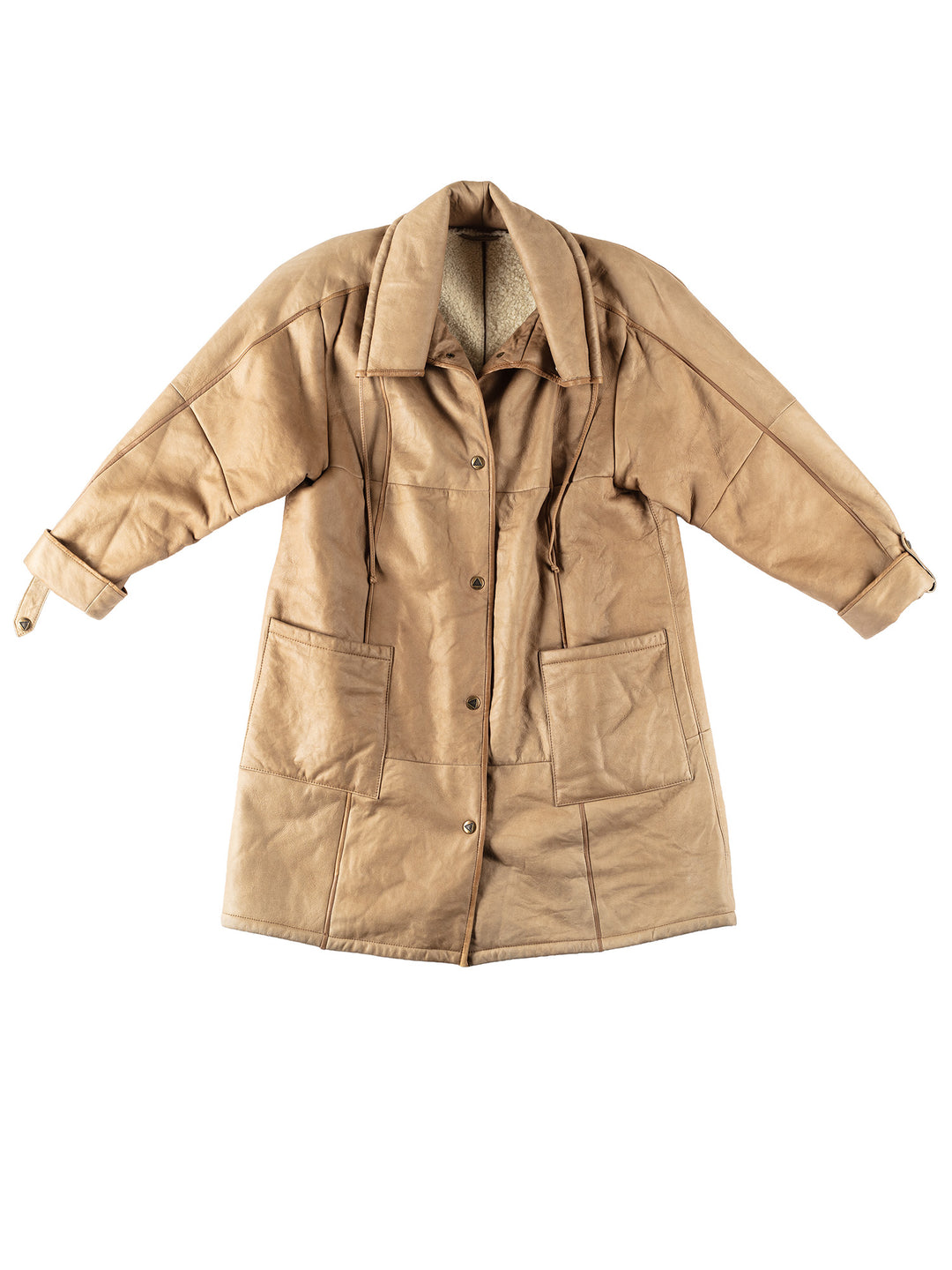Vintage 80's Women Sheepskin Coat in BeigeMN168