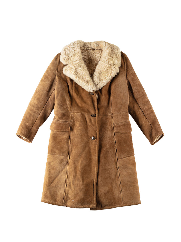 Vintage 70's Women Sheepskin Coat in BrownMN522