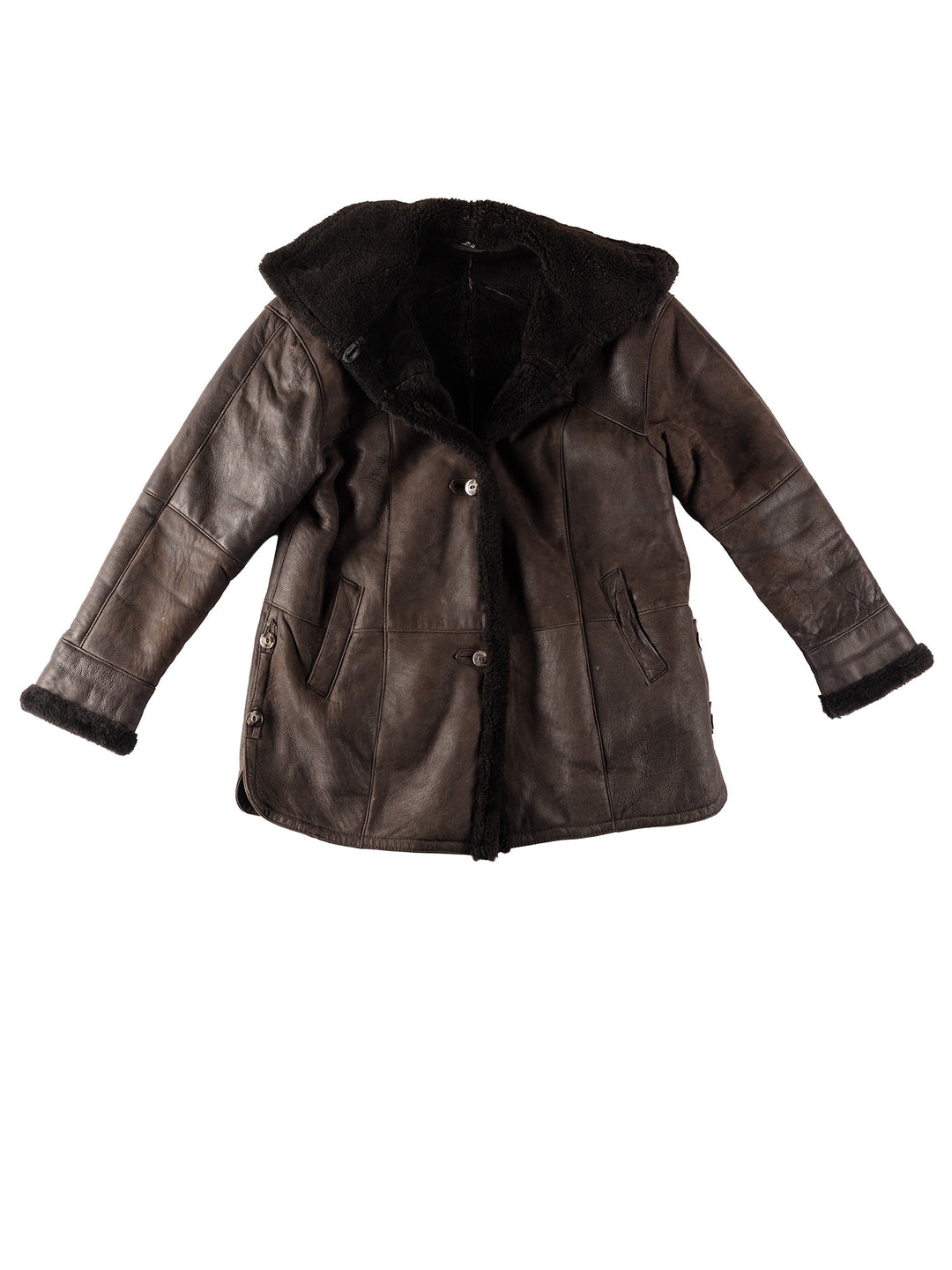 Vintage 80's Women Sheepskin Coat in BrownMN352