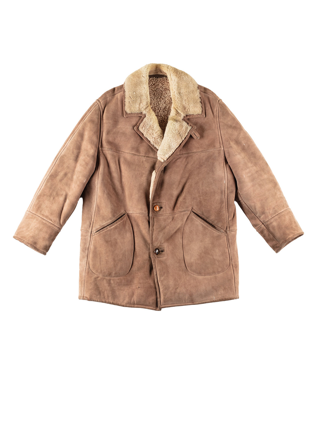 Vintage 80's Men Sheepskin Coat in BeigeVN224