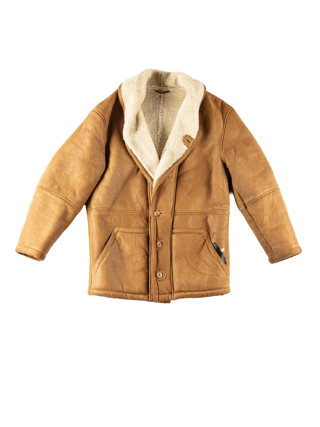 Vintage 80's Men Sheepskin Coat in BrownVN221