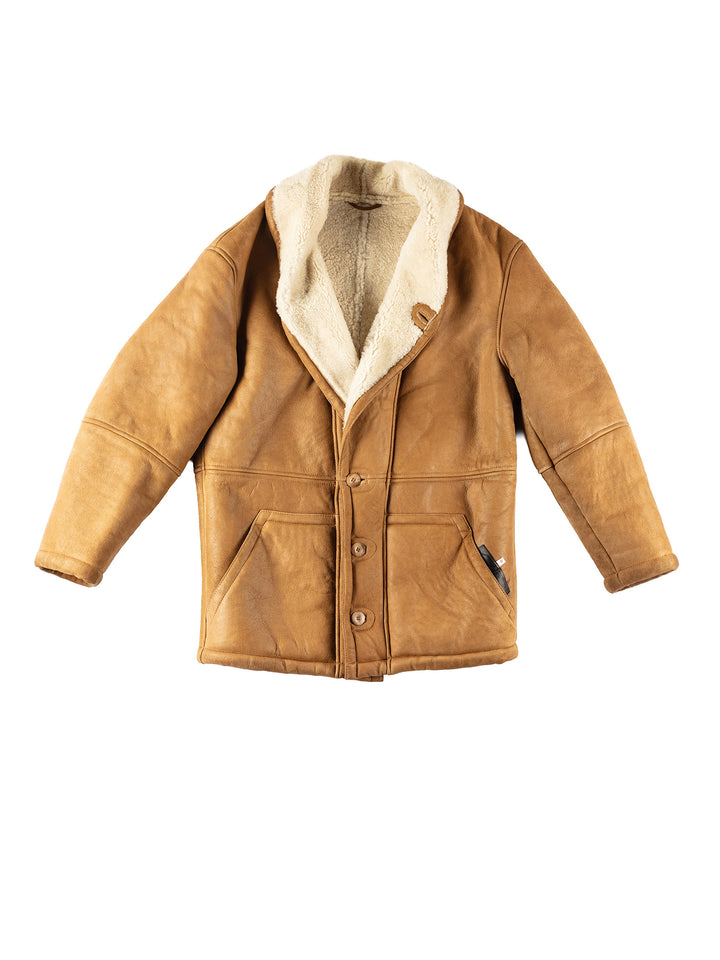 Vintage 80's Men Sheepskin Coat in BrownVN221