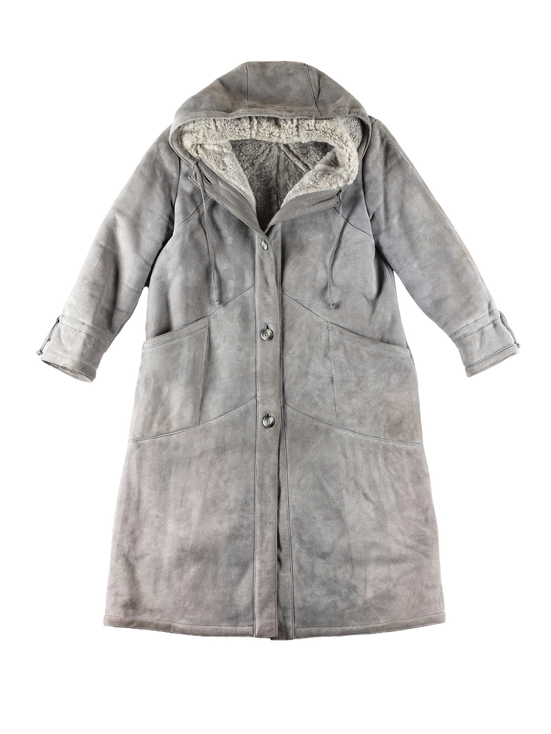 Vintage 90's Women Sheepskin Coat in GrayMN186