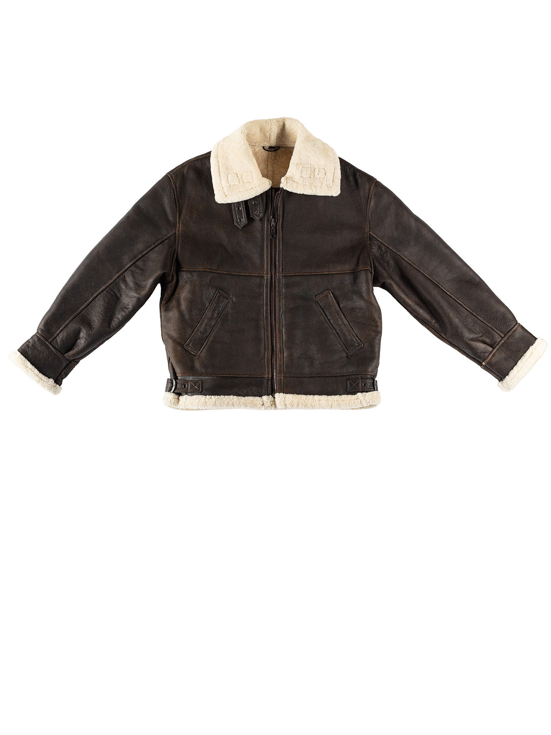 Vintage 80's Men Sheepskin Jacket in BrownVN354