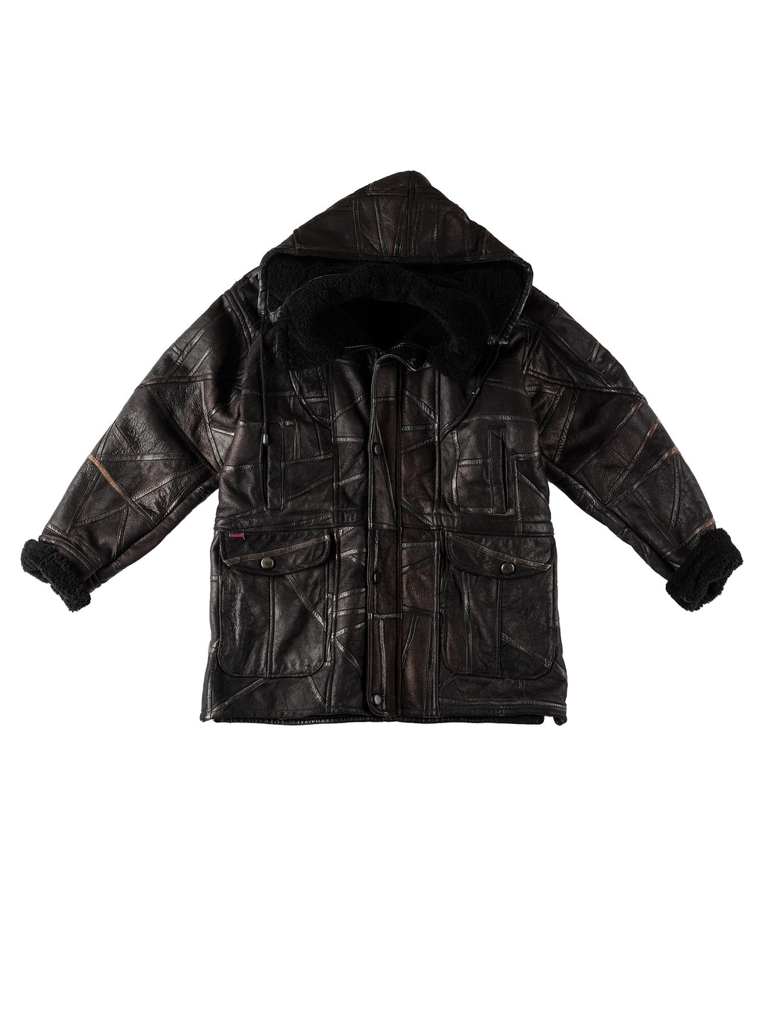 Vintage 80's Women Sheepskin Coat in BlackMN517
