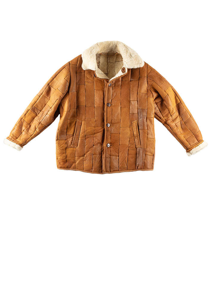 Vintage 90's Men Sheepskin Coat in BrownVN170